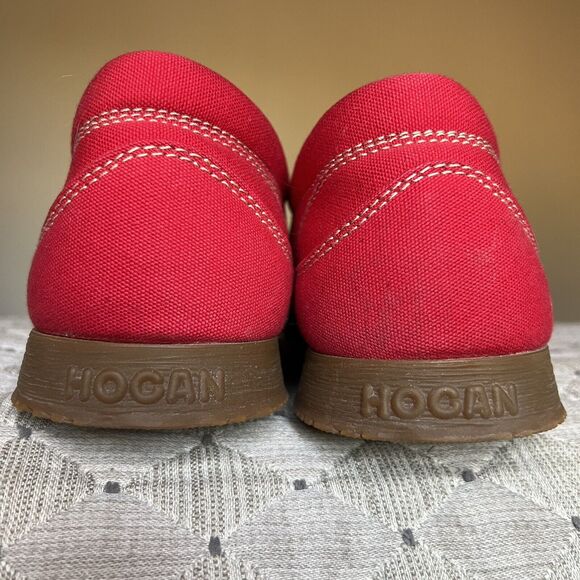 s-l1200.jpg Hogan by Tod’s Bright Red Canvas Lace Up Sneaker Casual Shoes Men’s UK 9.5 US 11